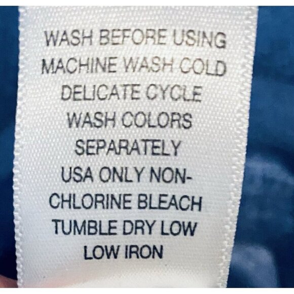 Farmers Market Top Womens Medium Mineral Wash Blue Eyelet 3/4 Sleeve Peasant - Picture 7 of 8